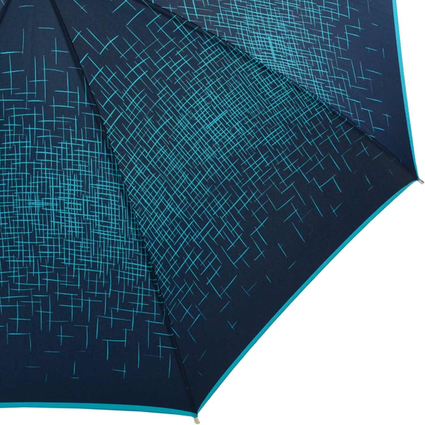 bedruckter Langregenschirm den der für Auftritt großen doppler® Auf-Automatik, extravagant Damenschirm besondere navy-blau Schirm