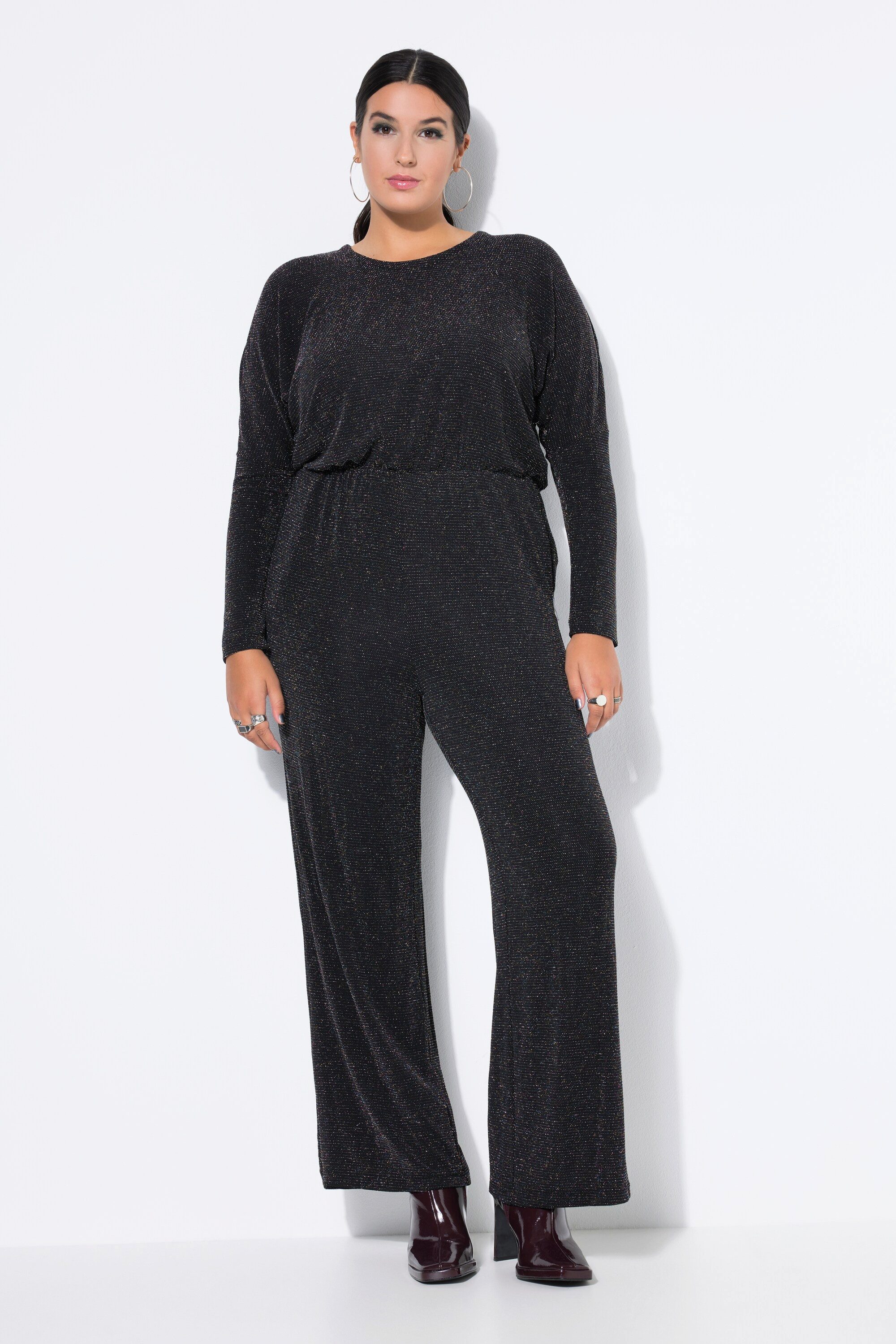 Studio Untold Maxikleid Jumpsuit oversized Glittereffekt weites Bein günstig online kaufen