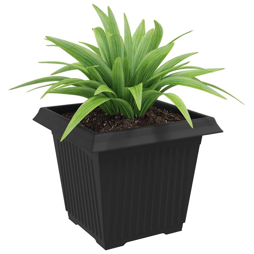 furnicato Blumentopf 24er Set 33 x 33 x 26 cm Schwarz, Blumenkübel mit Entwässerungslöchern am Boden für deinen Balkon