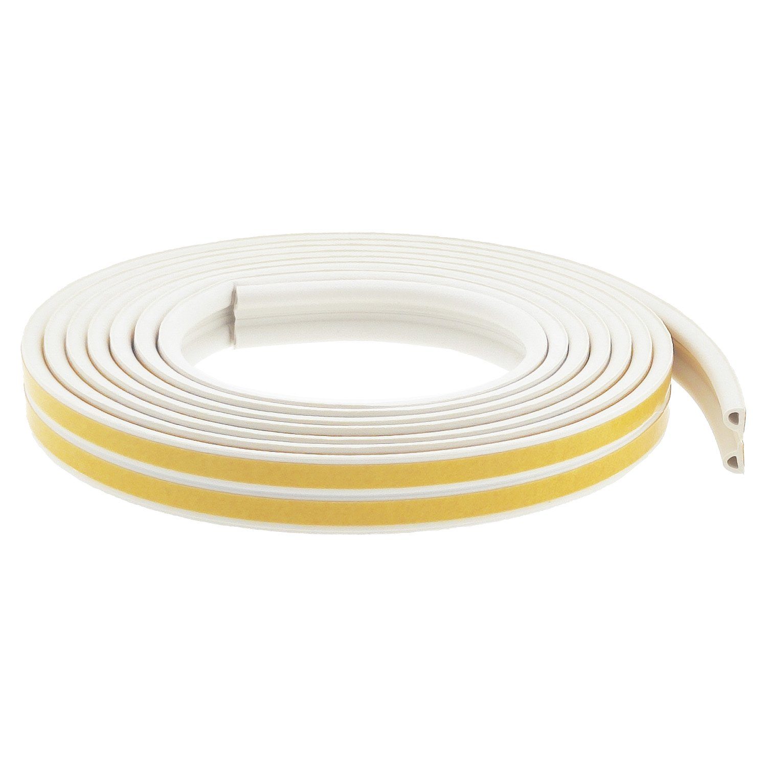 varivendo Dichtungsband P-Profil Dichtband 6m weiß für Fenster und Türen, (Rolle, 1-St., Gummidichtung), abdichtungsband luftdicht fensterdicht türdicht scheibendichtung