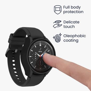 kwmobile Smartwatch-Hülle 2x Hülle für Samsung Galaxy Watch 6 44mm, Fullbody Fitnesstracker Glas Cover Case Schutzhülle Set