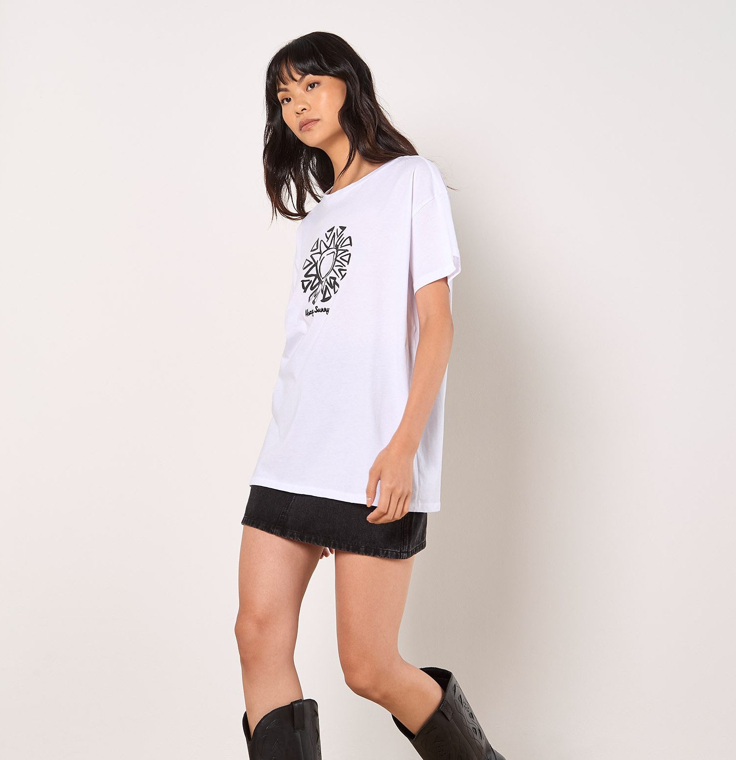 Apricot T-Shirt Immer sonnig T-Shirt mit Schriftzug