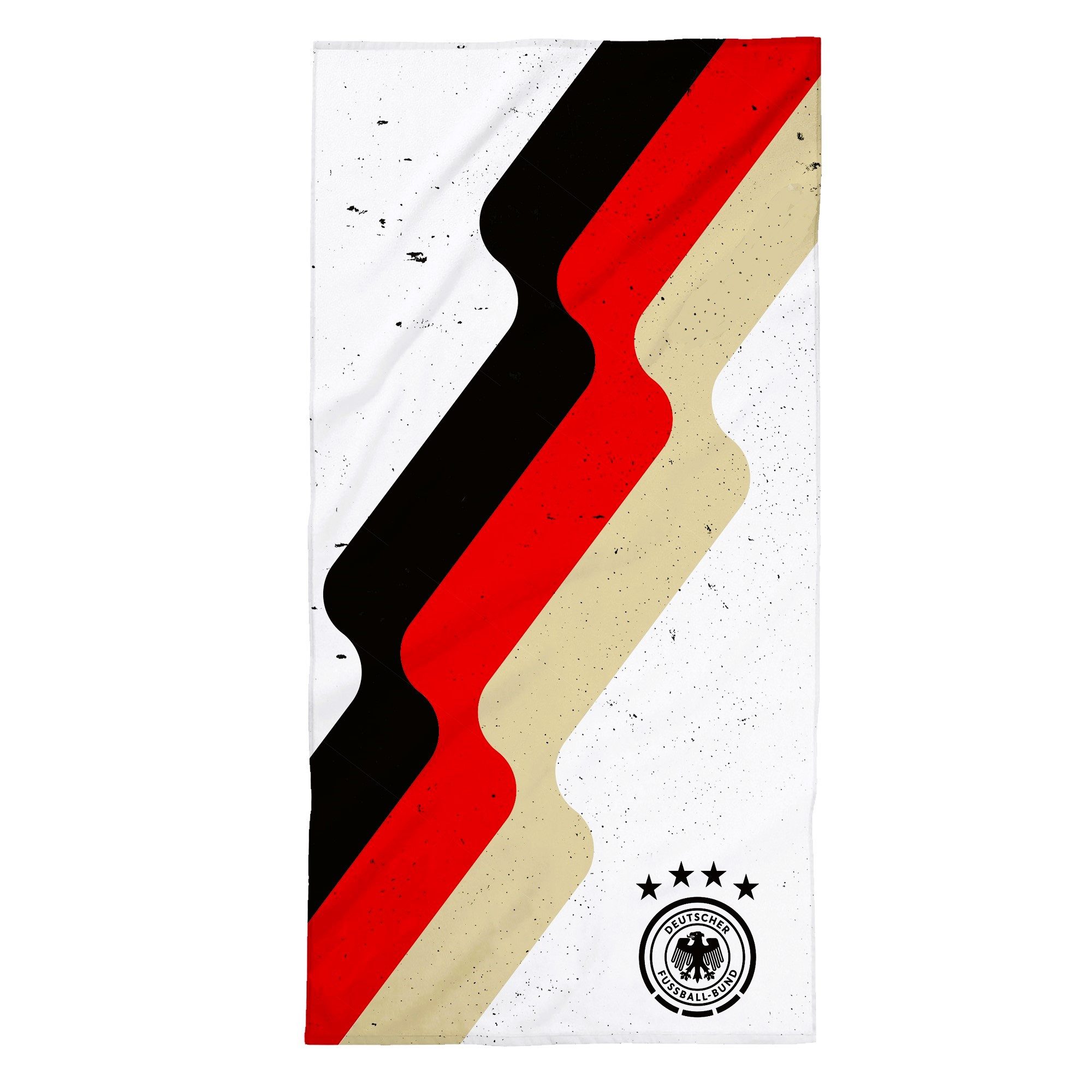 Deutscher Fußball-Bund Sporthandtuch DFB Handtuch weiß Fußball Strandtuch mit Deutschlandfarben schwarz rot, Renforcé (1-St), mit DFB Logo und Deutschland Farben