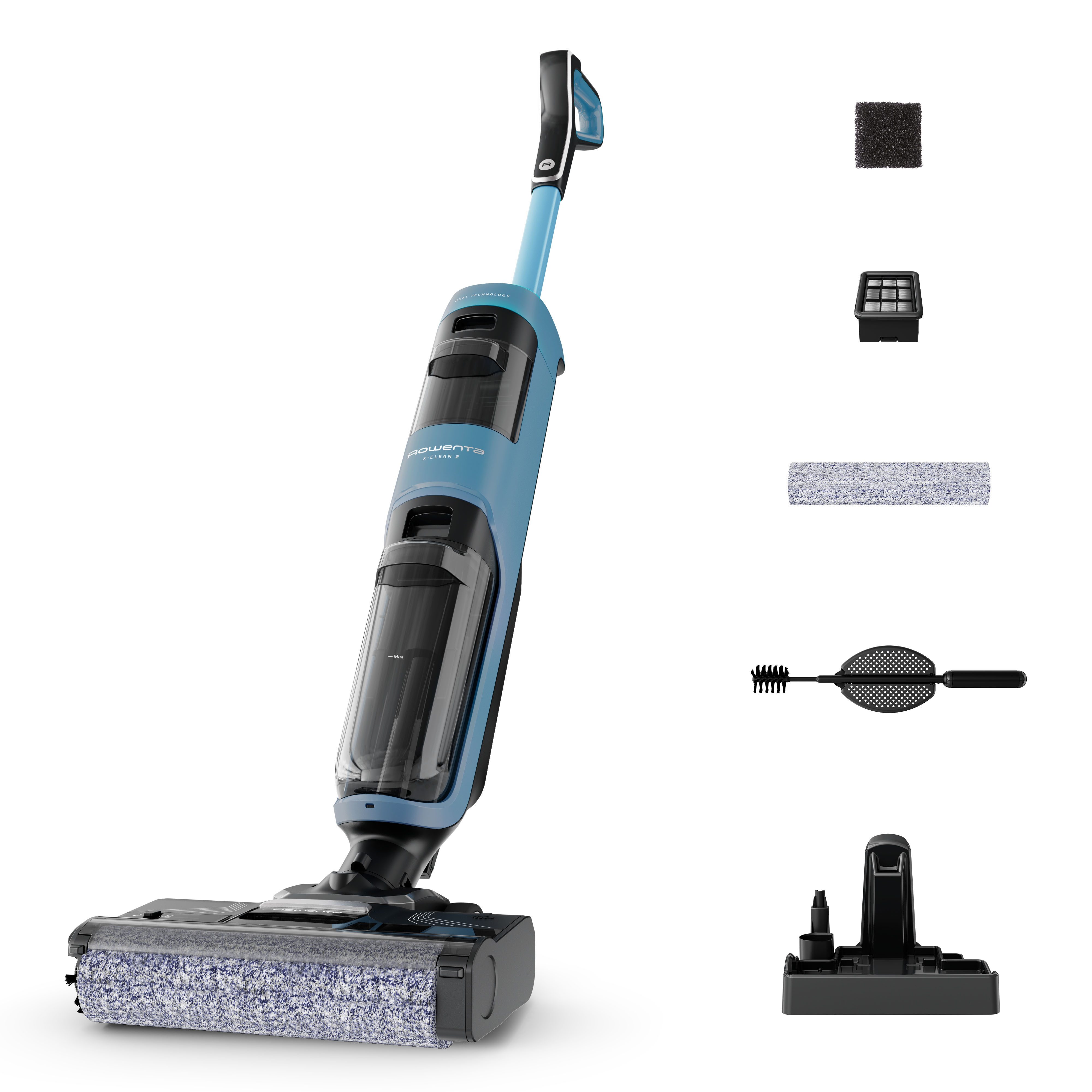 Rowenta Nass-Trocken-Sauger Rowenta X-Clean 2, Saugen und Wischen, LED-Display, ECO- und MAX-Modi, 120 W, beutellos, selbstreinigend, …