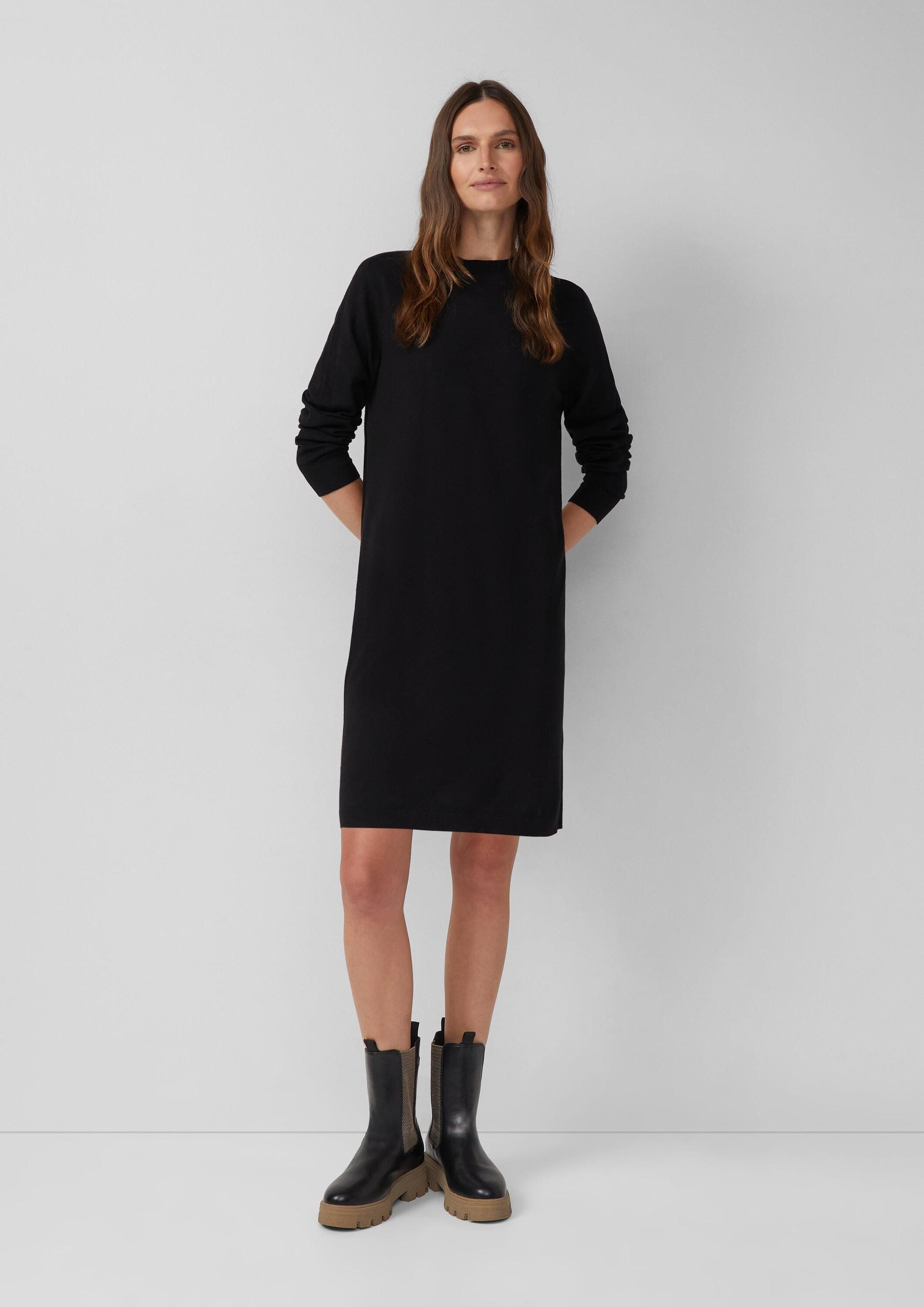 s.Oliver Midikleid Kleid Feinstrickkleid mit Ripp-Detail am Arm