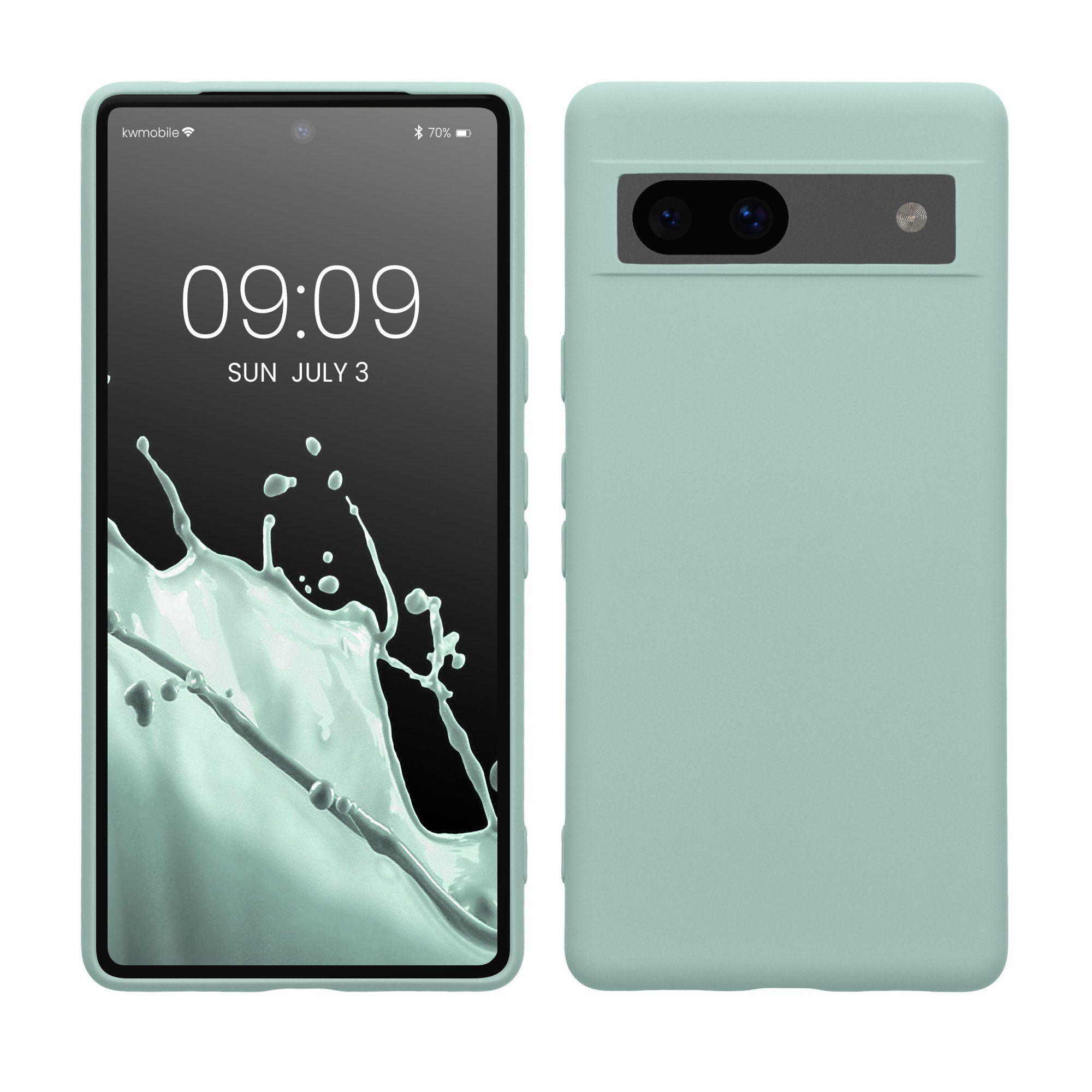 Google Pixel 7a 5G Hülle Klapphülle Mit Kartenfach – Leder-Optik, Standfuß & Magnetverschluss In Blaugrün