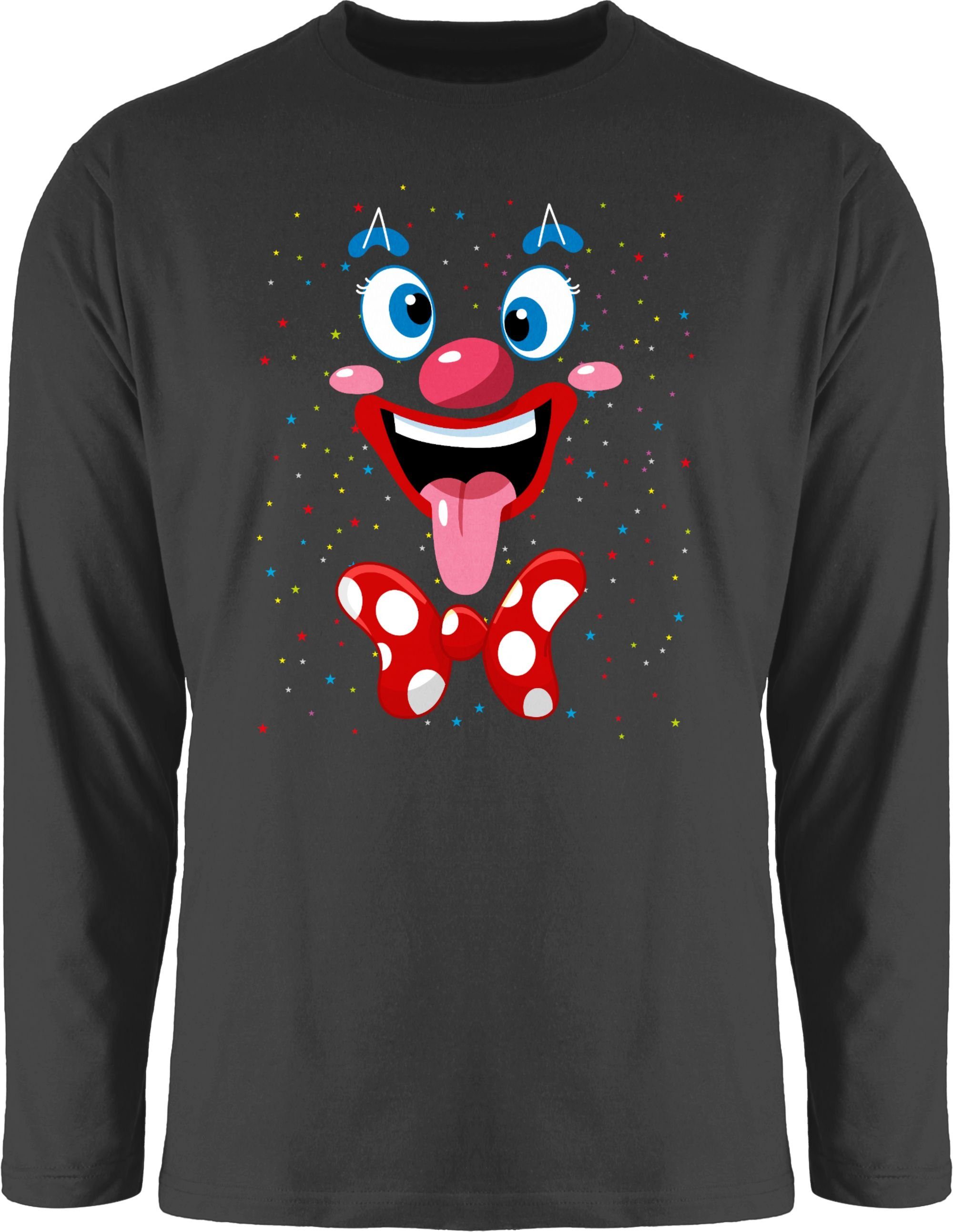 Shirtracer Rundhalsshirt Clown Gesicht Kostüm Karneval Clownkostüm