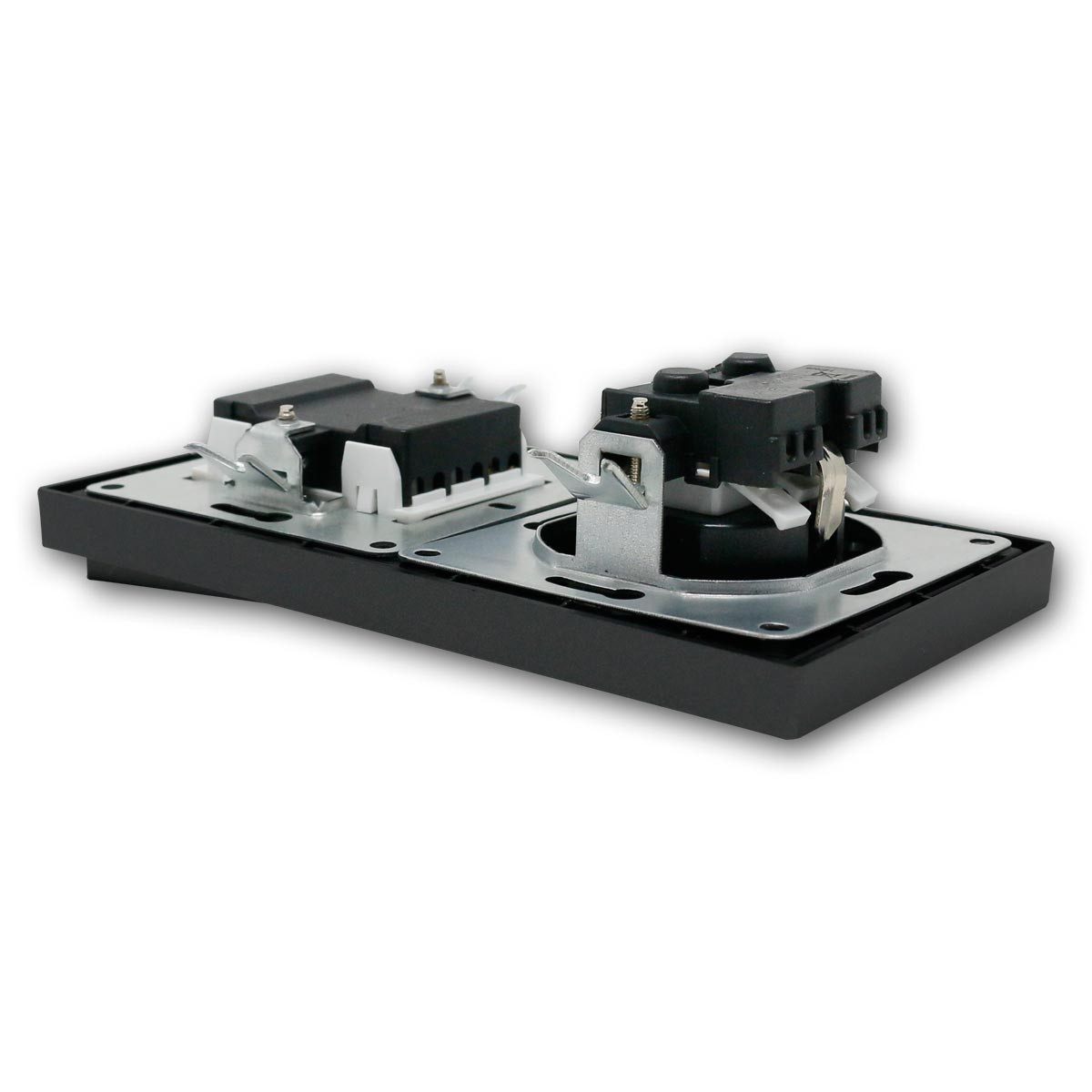 McPower Set "Tür1" SHALLOW anthr Schalter+Steckd m Rahmen Unterputzschalter