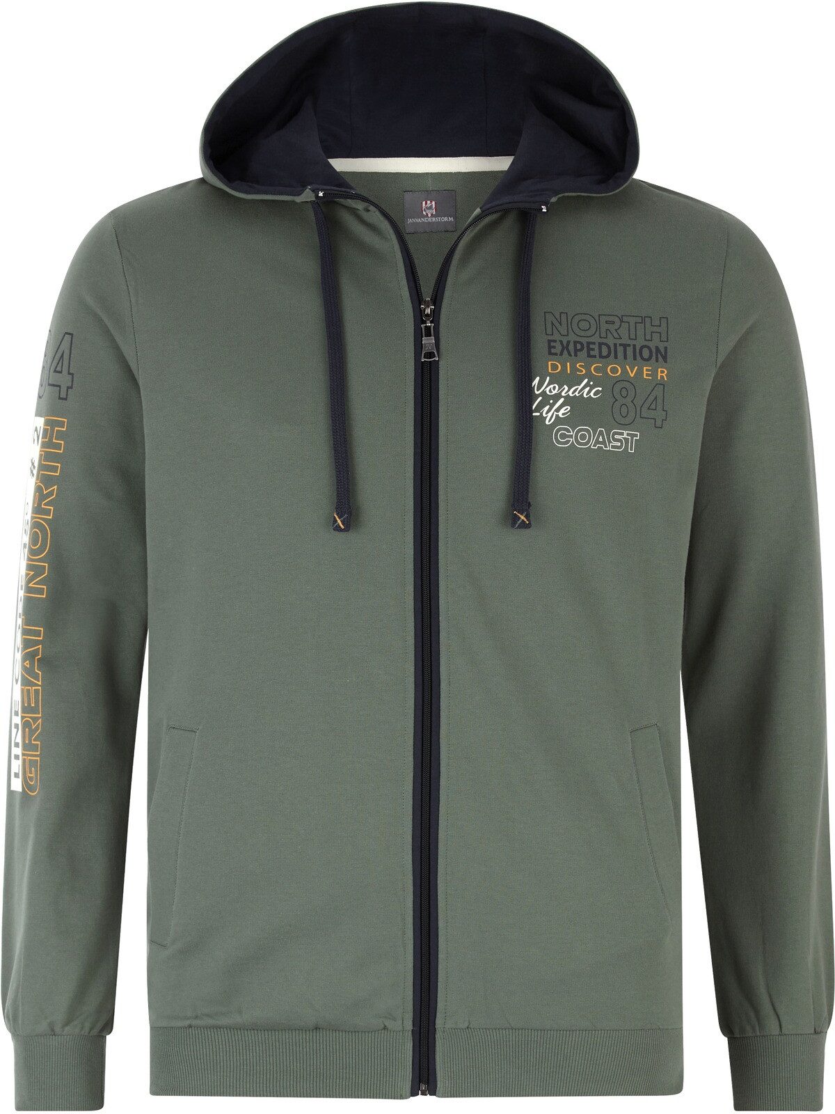 Jan Vanderstorm Kapuzensweatjacke RODERICH aus atmungsaktiver Baumwolle