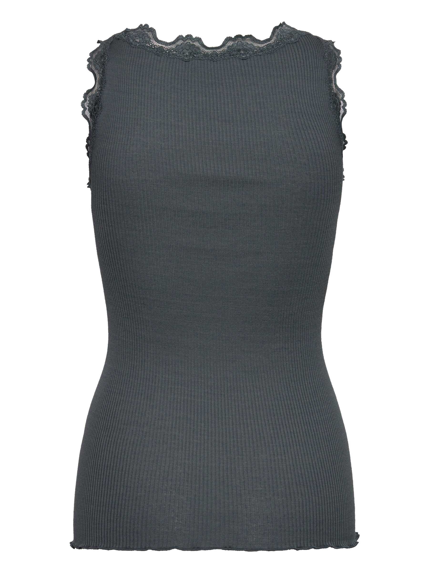 rosemunde Spitzentop Babette Silk Top mit Seide Vintage-Spitzenbesatz, mit Rundhalsausschnitt, hoher Seidenanteil
