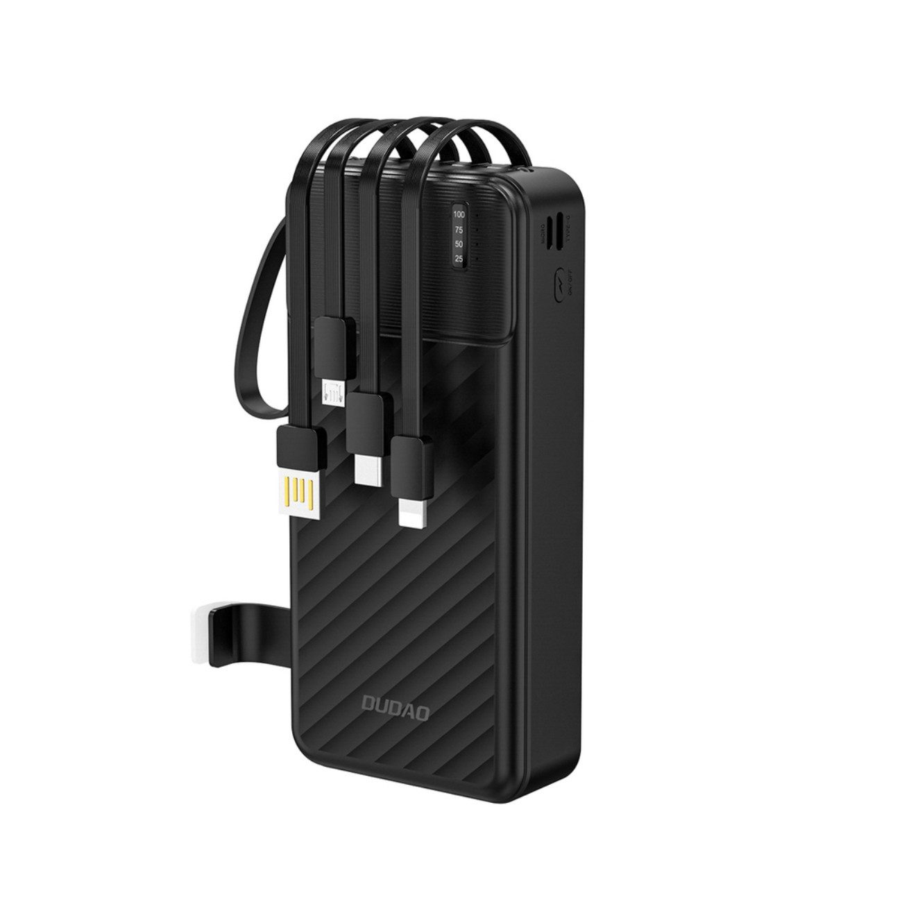 Dudao K11 PRO Powerbank 20000 mAh (5 V), 20000 mAh Powerbank mit 4 integrierten Kabeln