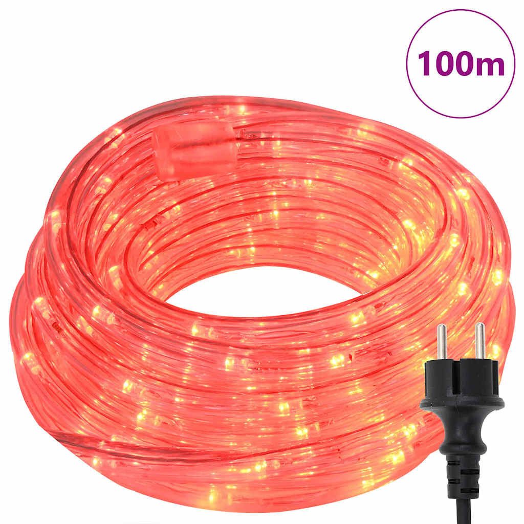 vidaXL Lichterschlauch, Lichtseil mit 2400 LEDs Rot 100 m PVC
