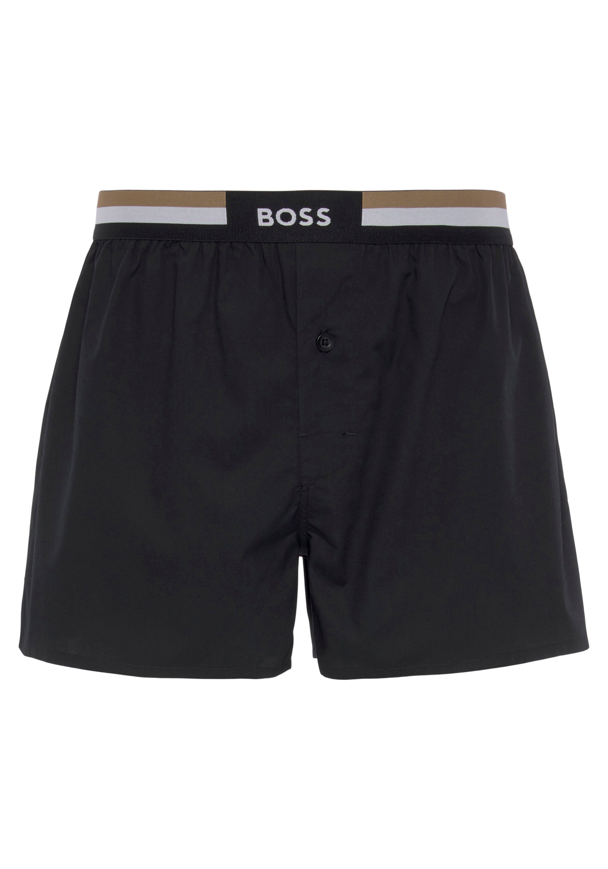 mit Boxer Knopfverschluss Boxershorts Shorts Light/Pastel_Green (Packung, EW 2P BOSS 2-St)
