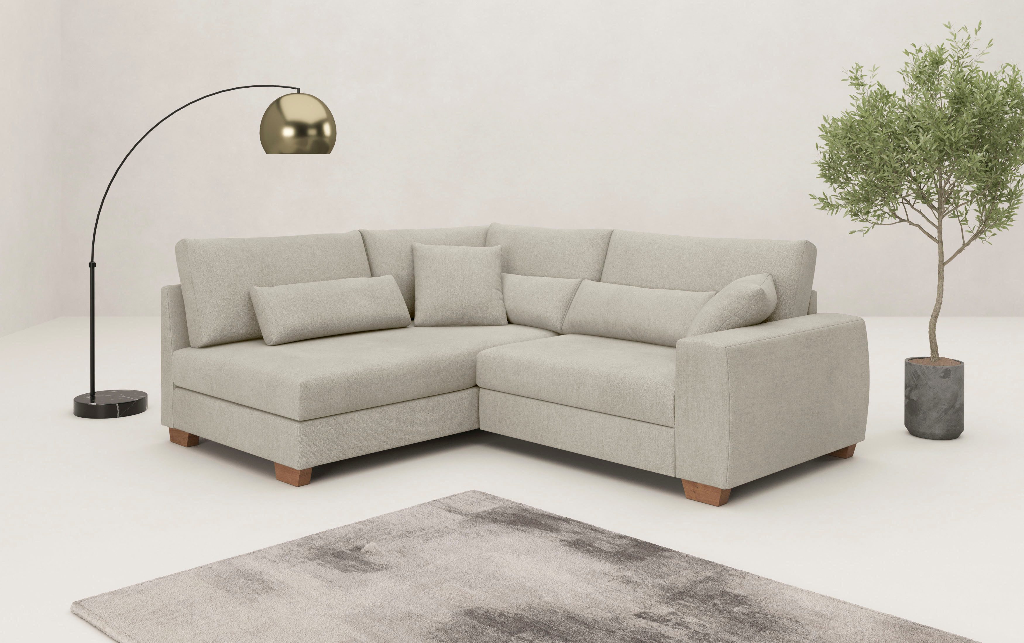 Mr. Couch Ecksofa "Helena L-Form", Mit Federkern, wahlweise mit Bettfunktio günstig online kaufen