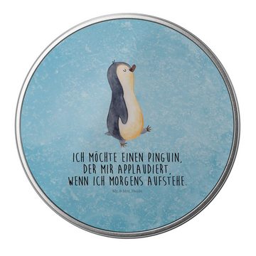 Mr. & Mrs. Panda Aufbewahrungsdose Pinguin marschieren - Eisblau - Geschenk, Familie, Vorratsdose, zufri (1 St), Hochwertige Qualität