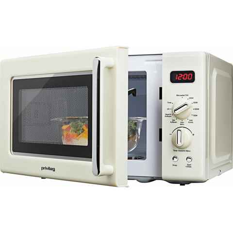 Privileg Mikrowelle 670559, Grill, 20 l, im Retro-Design, 8 Automatikprogramme, beige