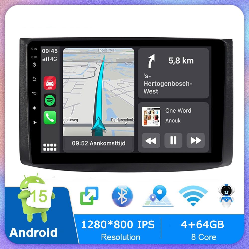 A-Sure 4+64G Android 15 WIFI Bluetooth Für Chevrolet Aveo MK1 T250 2006-2011 Autoradio (Apple Carplay, Digitalradio (DAB), USB)