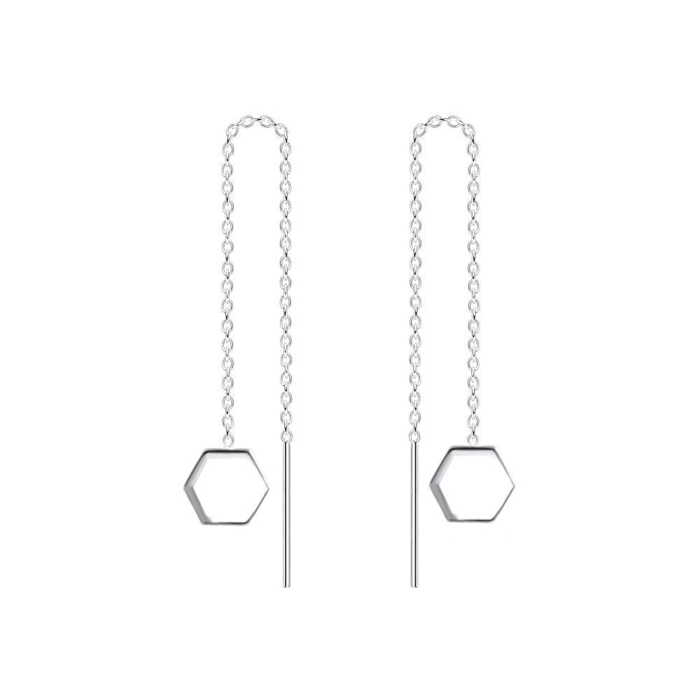 Paar Ohrhänger KETTE MIT HEXAGON, 2-tlg.