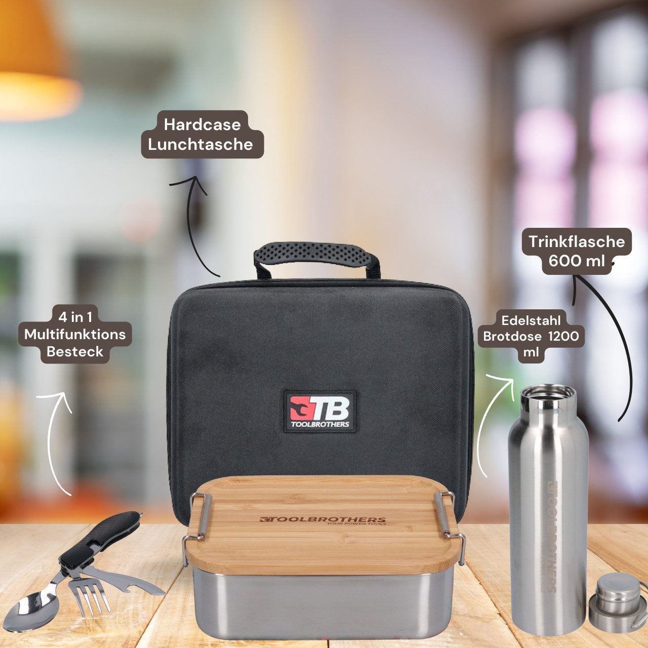 Toolbrothers Lunchbox Fan Lunchpaket in Hardcase Tragetasche Lunchtasche Wasserdicht