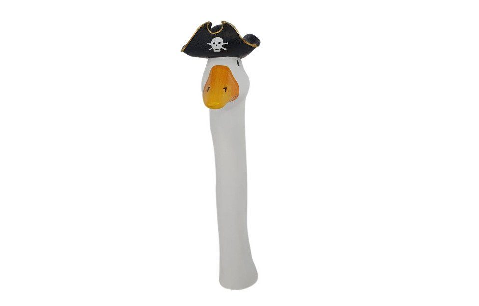 Figurendiscounter Gartenfigur Dekofigur Gänsekopf Pirat 38 x 7 x 13 cm
