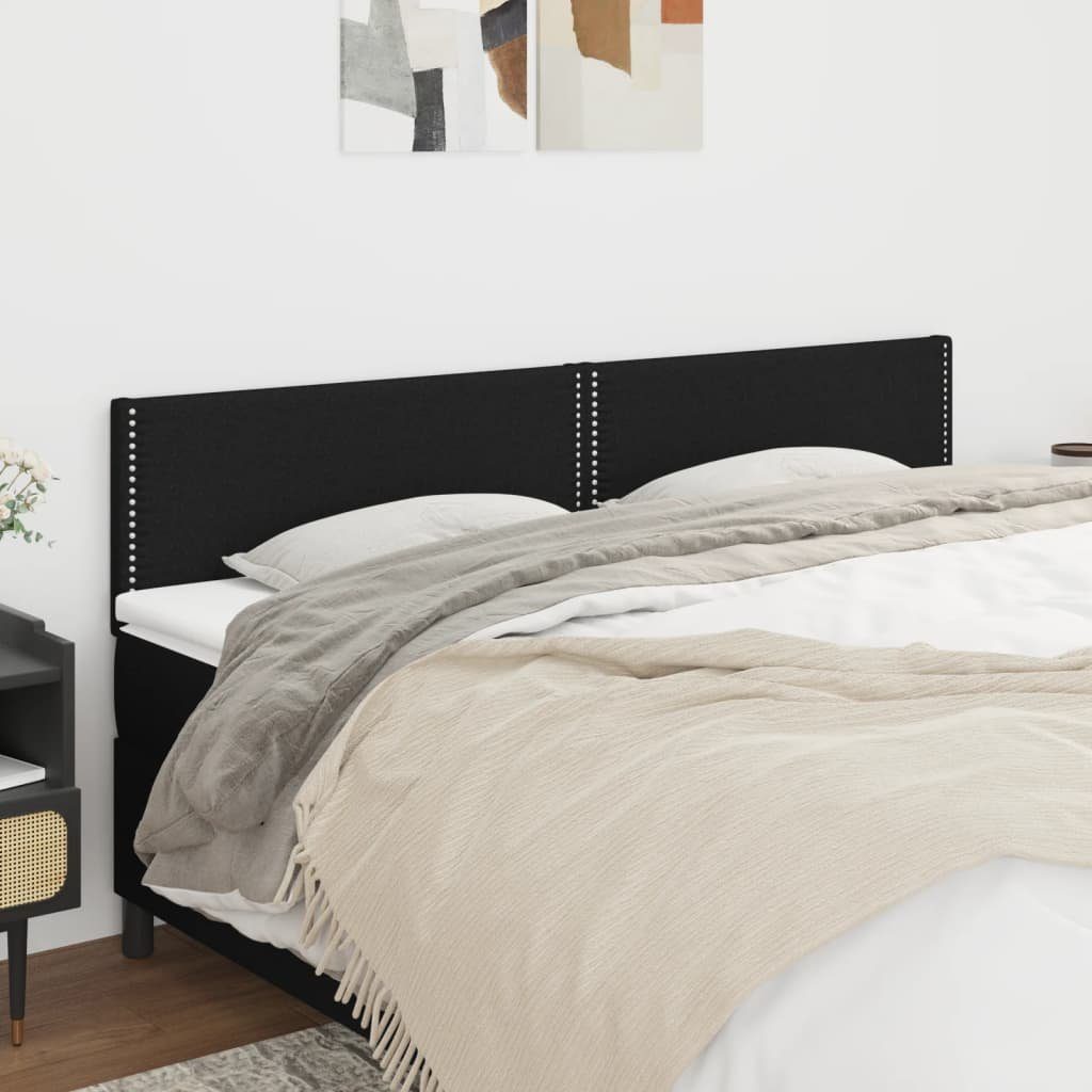 vidaXL Bett Kopfteile Schwarz 200x5x78/88 cm Stoff (1-tlg)