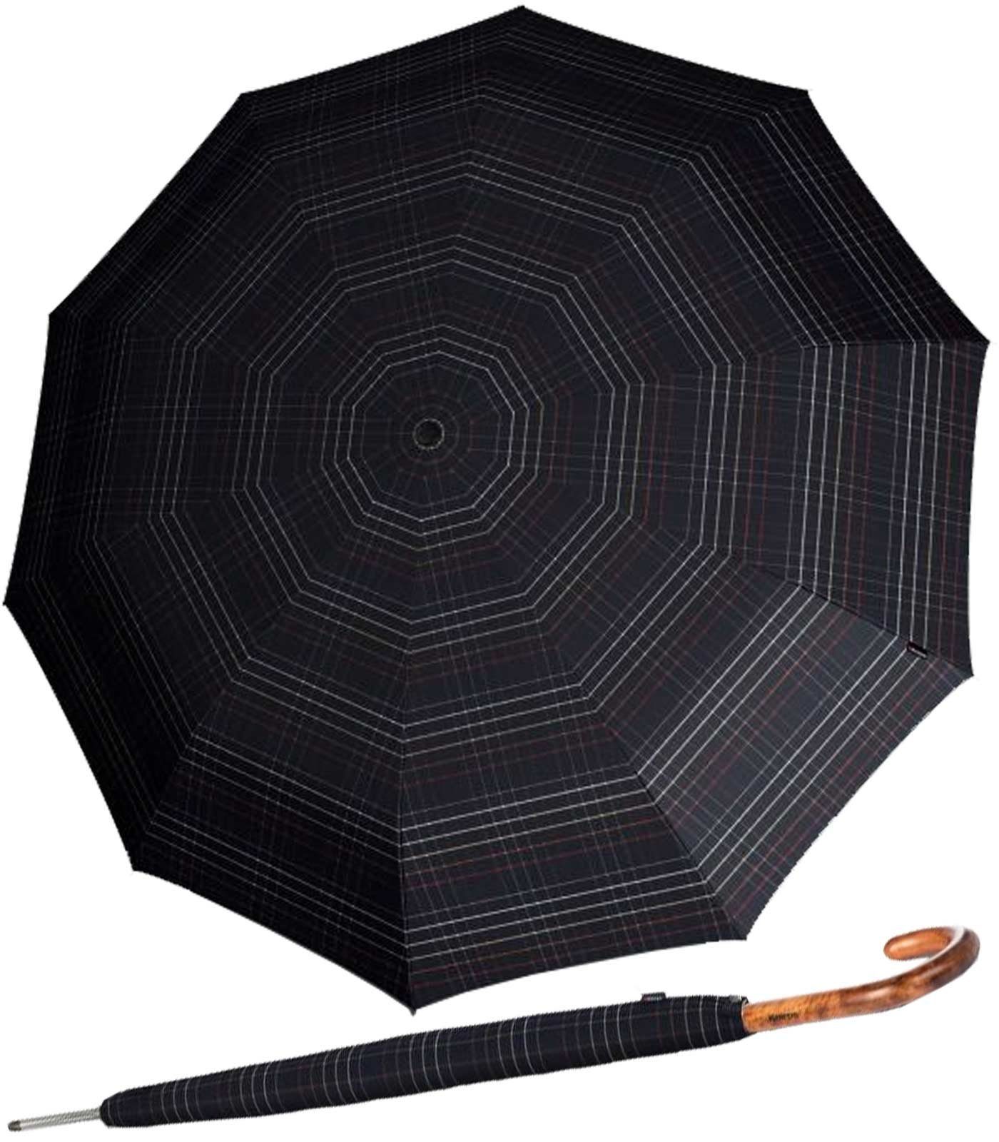 Knirps® Stockregenschirm großer, stabiler Schirm mit Auf-Zu-Automatik, sehr edel durch den Rundhakengriff aus Holz