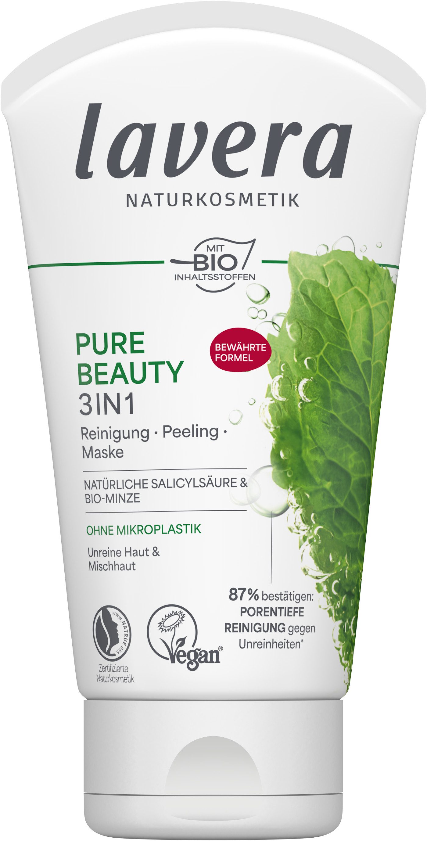 lavera Gesichtspeeling Pure Beauty 3in1 Reinigung Peeling Maske