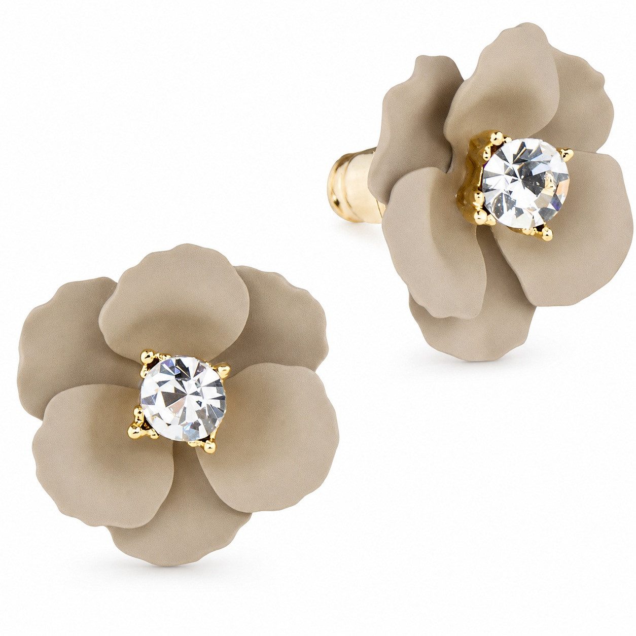 LUISIA® Paar Ohrstecker Ohrringe "Nelia" mit Blumen (2-tlg., inkl. Schmuckbox), 16 Karat vergoldet
