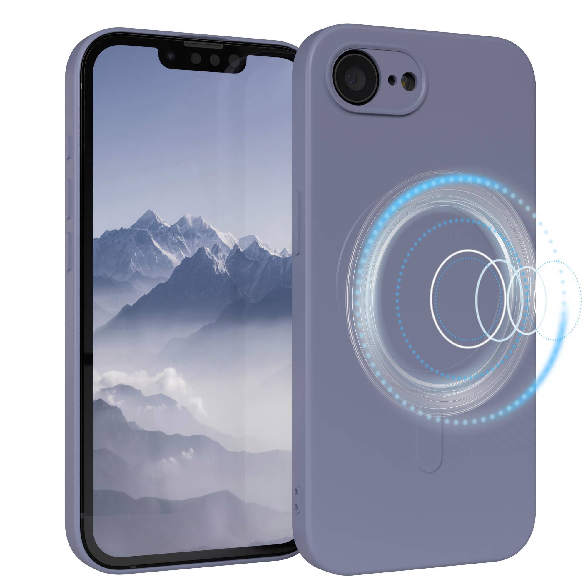 EAZY CASE Handyhülle TPU Hülle mit/-ohne MagSafe Apple iPhone 16e 6,1 Zoll, Silikon Schutzhülle mit MagSafe und Kameraschutz stoßfest Stahlblau