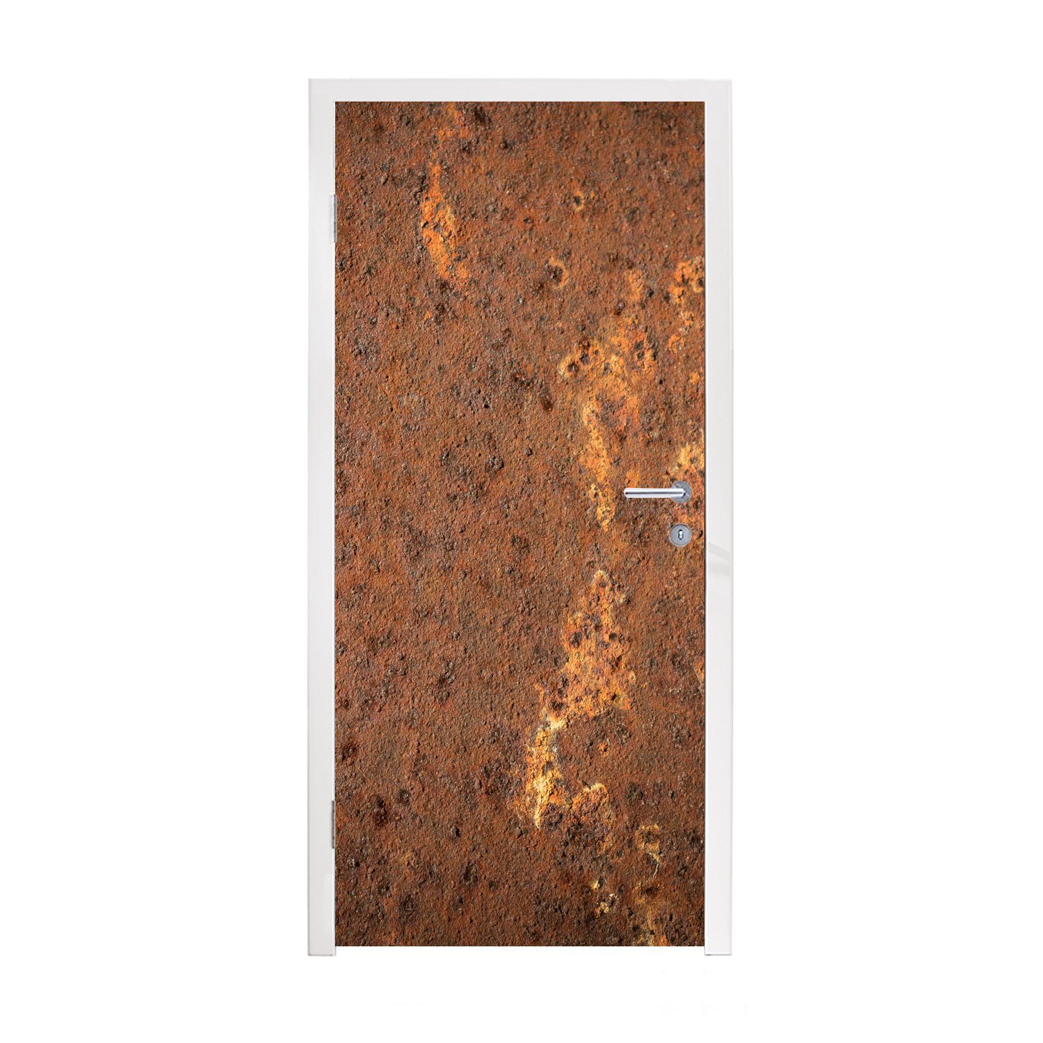 MuchoWow Türtapete Metall - Rost - Stahl, Matt, bedruckt, (1 St), Fototapete für Tür, Türaufkleber, 75x205 cm