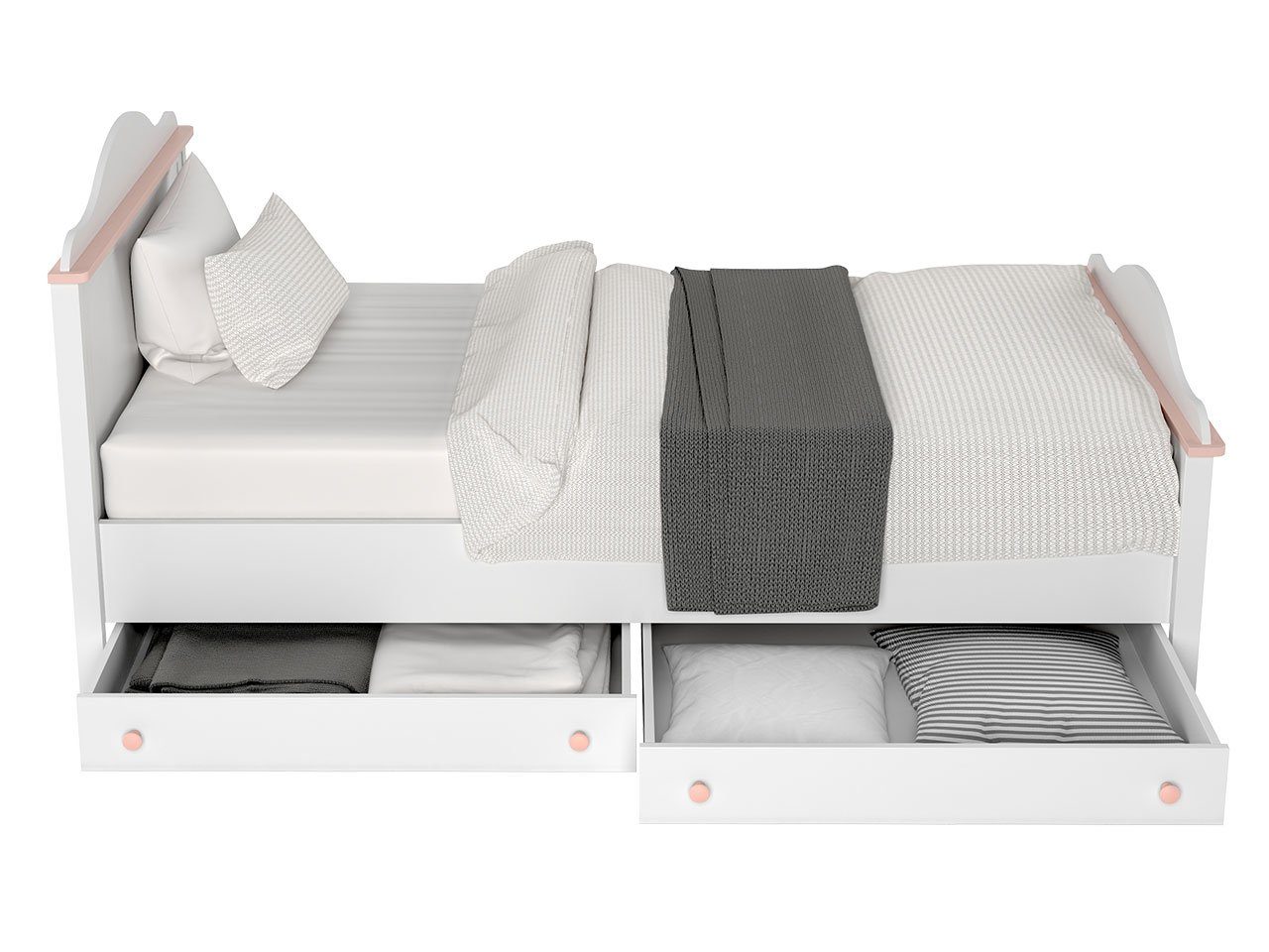 MIRJAN24 Jugendbett Luna LN08 (mit Bonell Matratze - 18 cm), mit zwei Bettschubladen