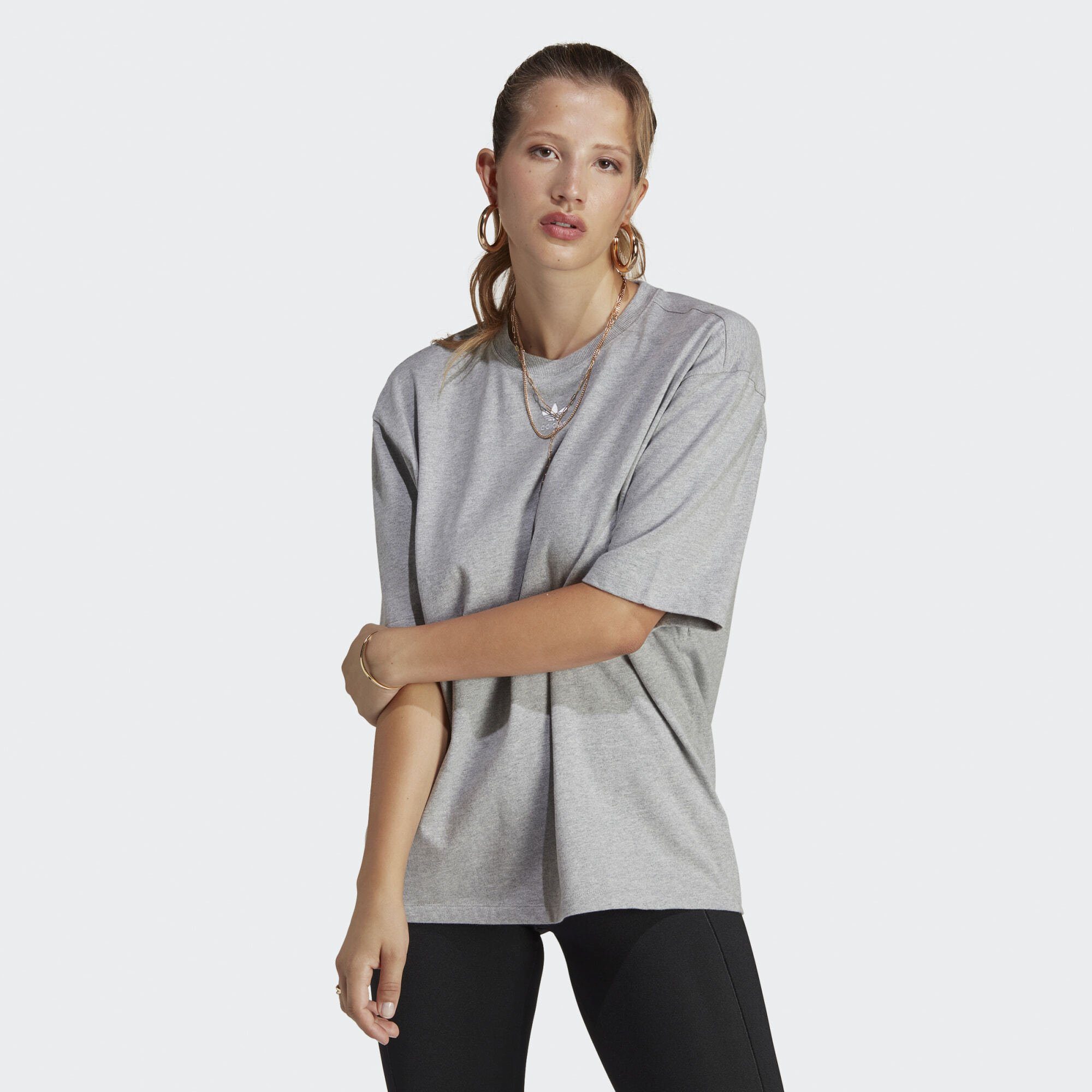 ESSENTIALS T-Shirt Heather Grey Originals Medium T-SHIRT adidas ADICOLOR