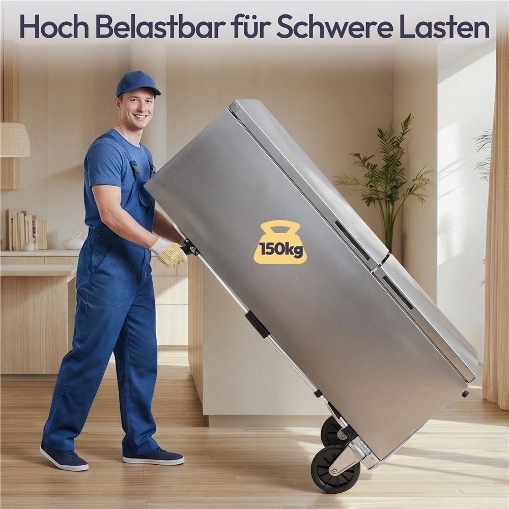 Yaheetech Sackkarre Klappbare Transportkarre aus Aluminium, Höhenverstellbar 88,5 cm – 115 cm für Einkauf/Umzug/Garten – Bild 5 von 5