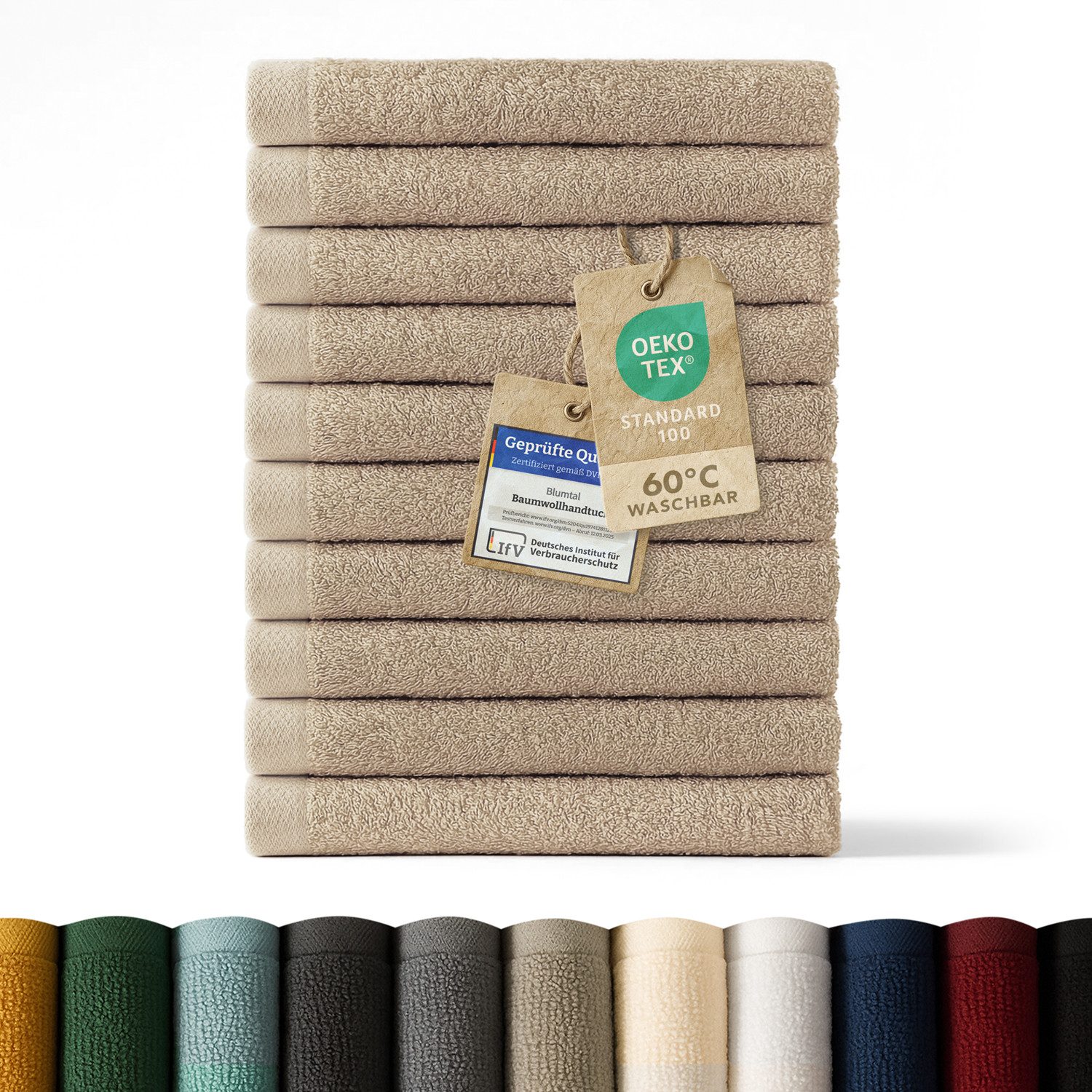 Blumtal Gästehandtücher Premium 30x30cm oder 30x50cm weich und saugstark, Frottee (12-St), 10er (30x50cm), 12er und 24er Set (30x30cm), 100% Baumwolle