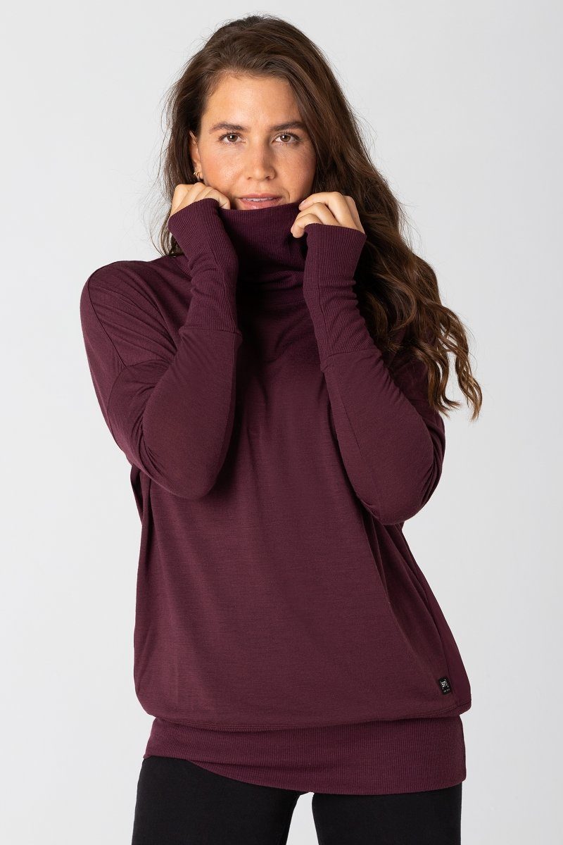 Rollkragenpullover Merino Sweatshirt W SKIING TURTLE