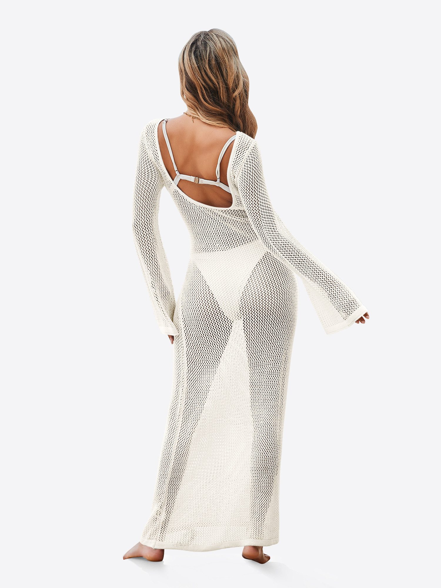 Imily Bela Strandkleid Damen Häkelstrick Beach Bikini Cover-Up Strandüberwu günstig online kaufen