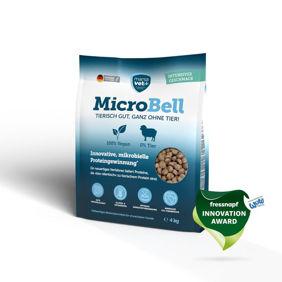 Bellfor Veganes Hundefutter - Marsavet Trockenfutter mit mikrobiellem Protein, für: Hunde