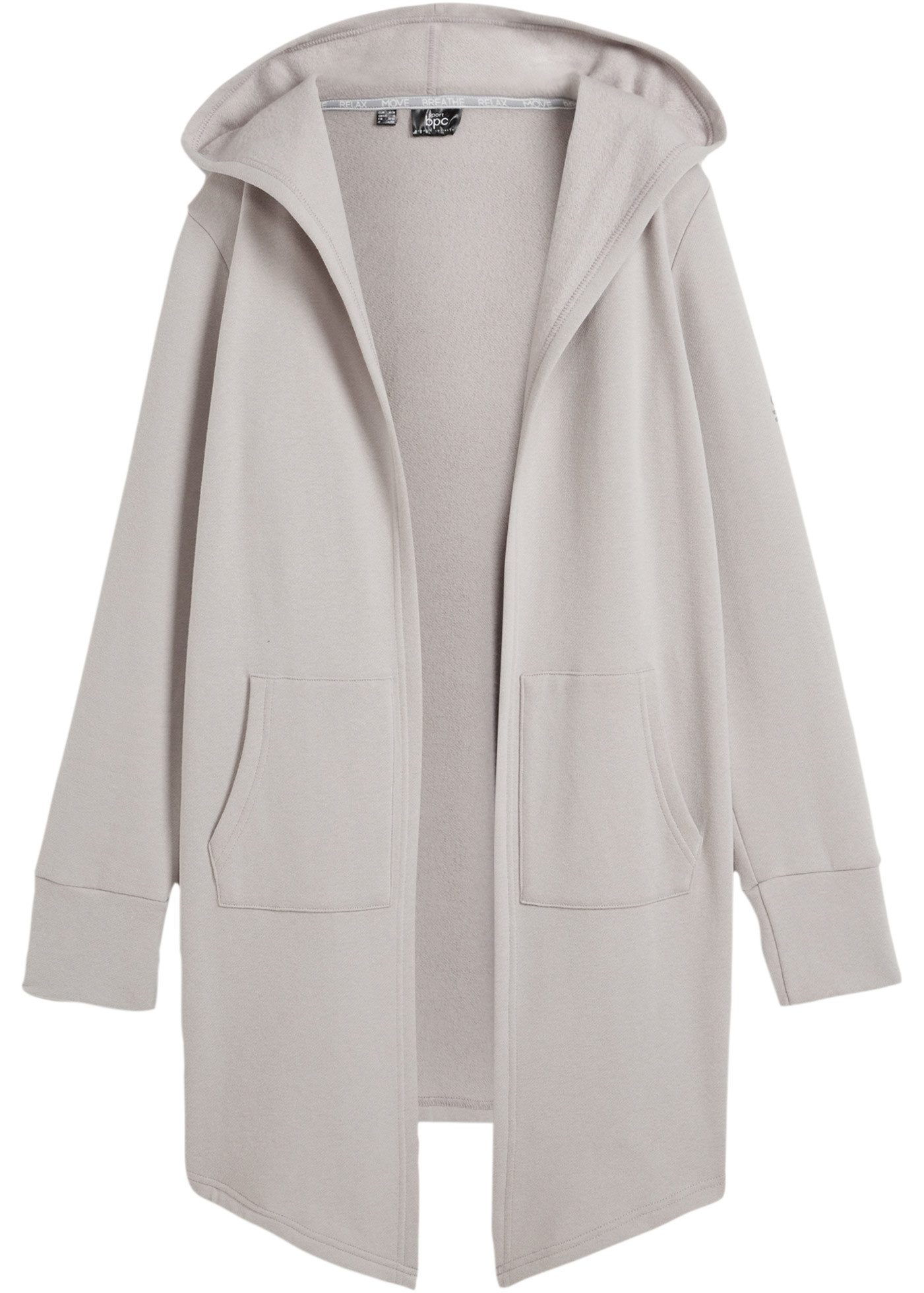 bonprix Sweatjacke mit Nahtreißverschluss, aus Baumwolle und Polyester