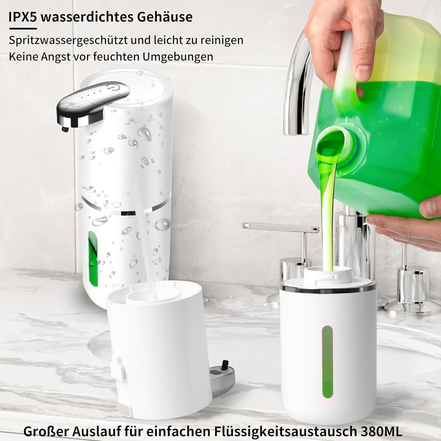 RWEUOQ Seifenspender Automatisch,380ml Elektrischer Wandmontage Berührungsl günstig online kaufen