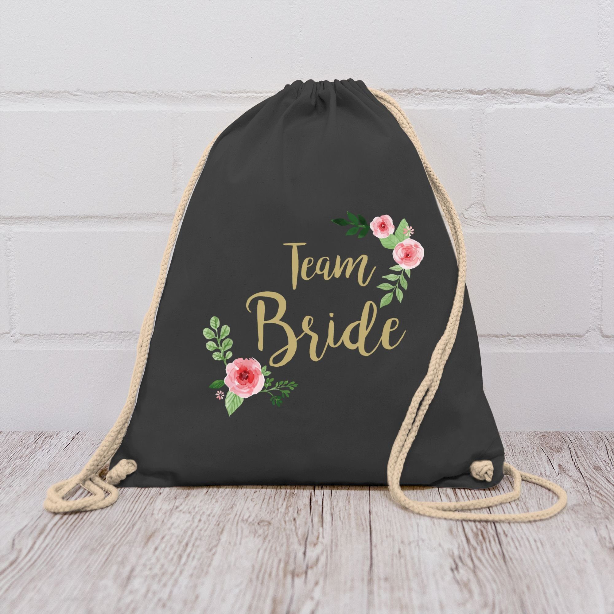Shirtracer Turnbeutel Team Bride I Crew Bride Tribe, JGA Junggesellenabschied Frauen