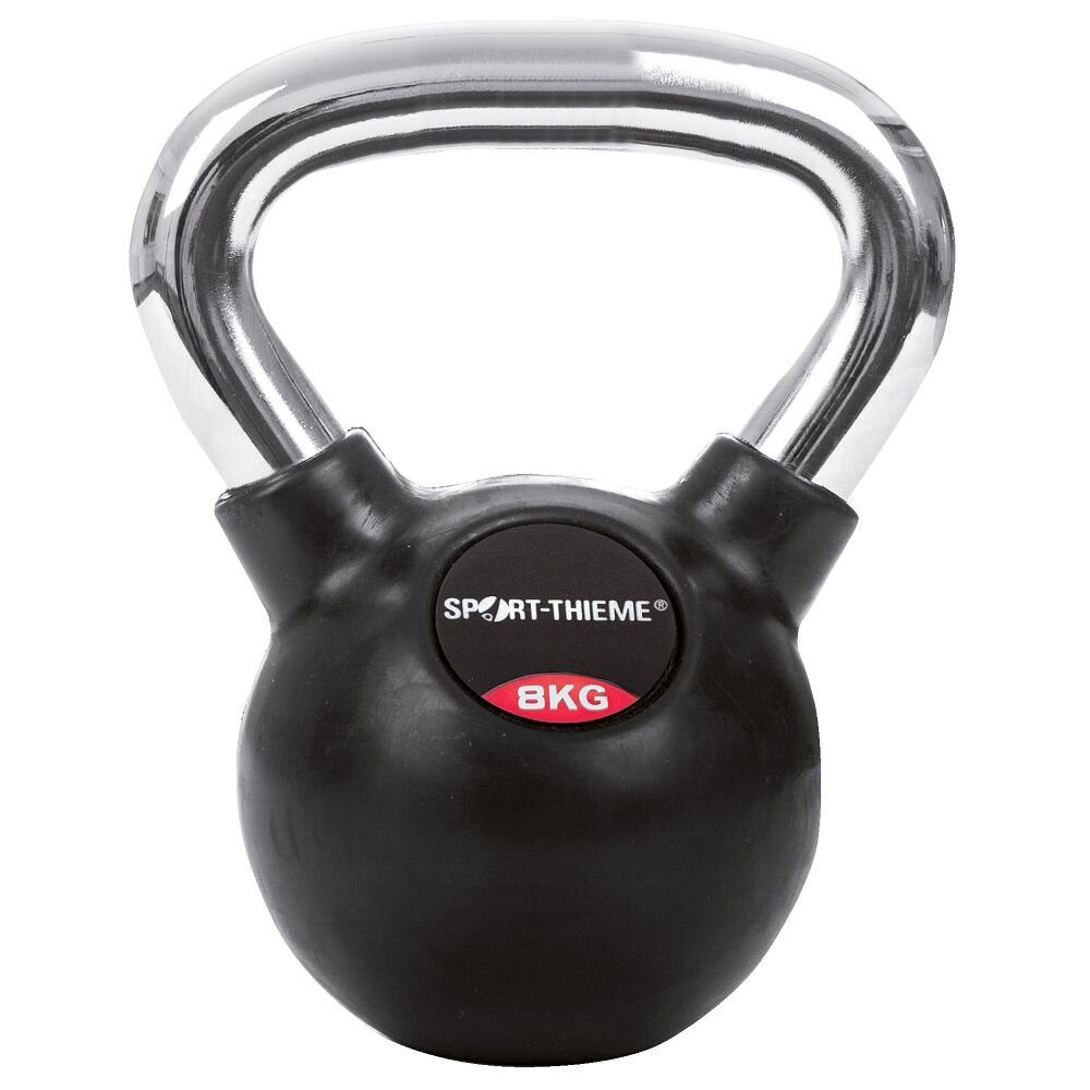 Sport-Thieme Kettlebell Kettlebell Gummiert mit glattem Chrom-Griff, Ideal für Schwungübungen