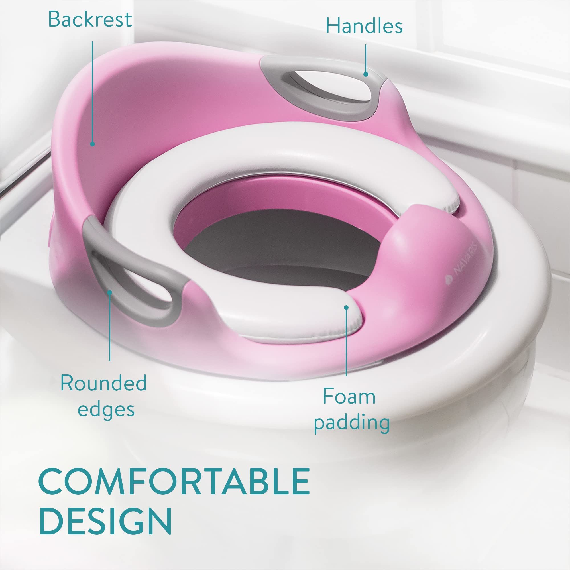 Navaris Baby-Toilettensitz Navaris Kinder Toilettensitz mit Griff und Spritzschutz