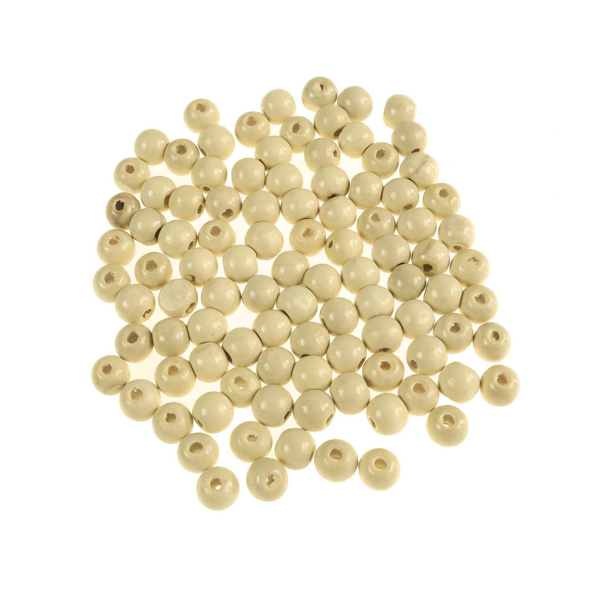 maDDma Bastelperlen 100 Holzperlen rund 12x11mm Bohrung 4mm Perlen Holz, (100 Stk. 100-tlg), rund