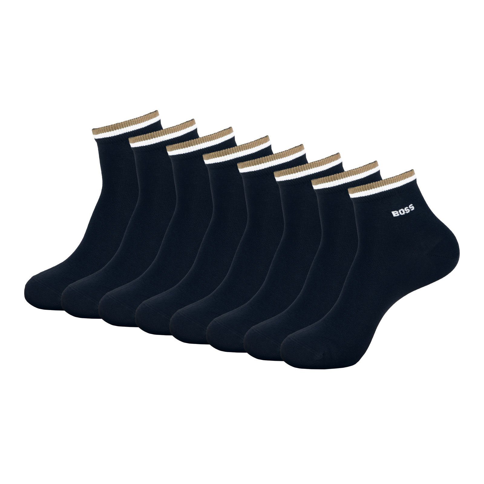 BOSS Kurzsocken SH Socks Stripe CC (4-Paar) mit BOSS Logo am Bund günstig online kaufen