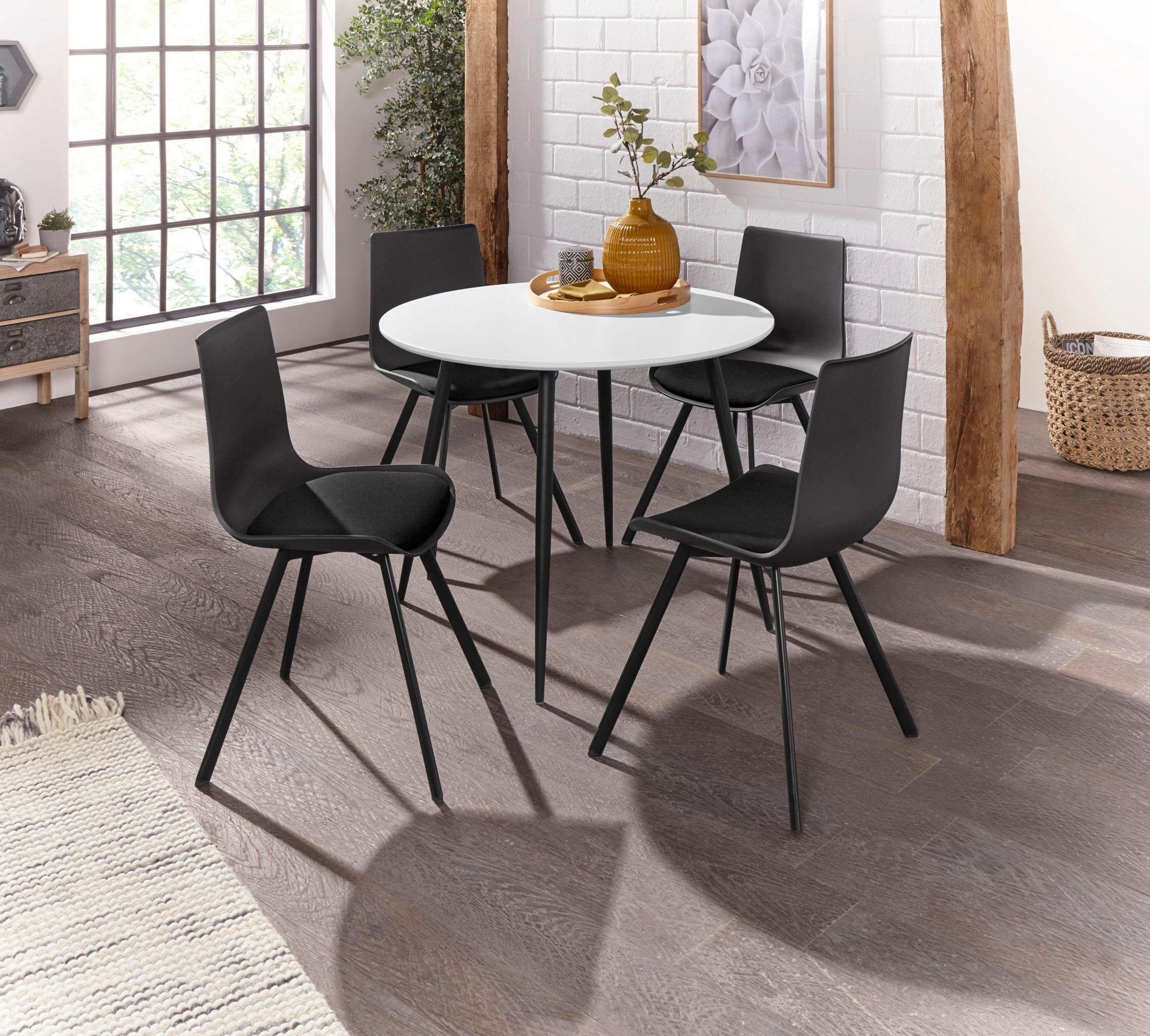 loft24 Esszimmerstuhl Lala (Set, 2 St), Schalenstuhl, mit Sitzkissen, modernes Design, Sitzhöhe 48 cm