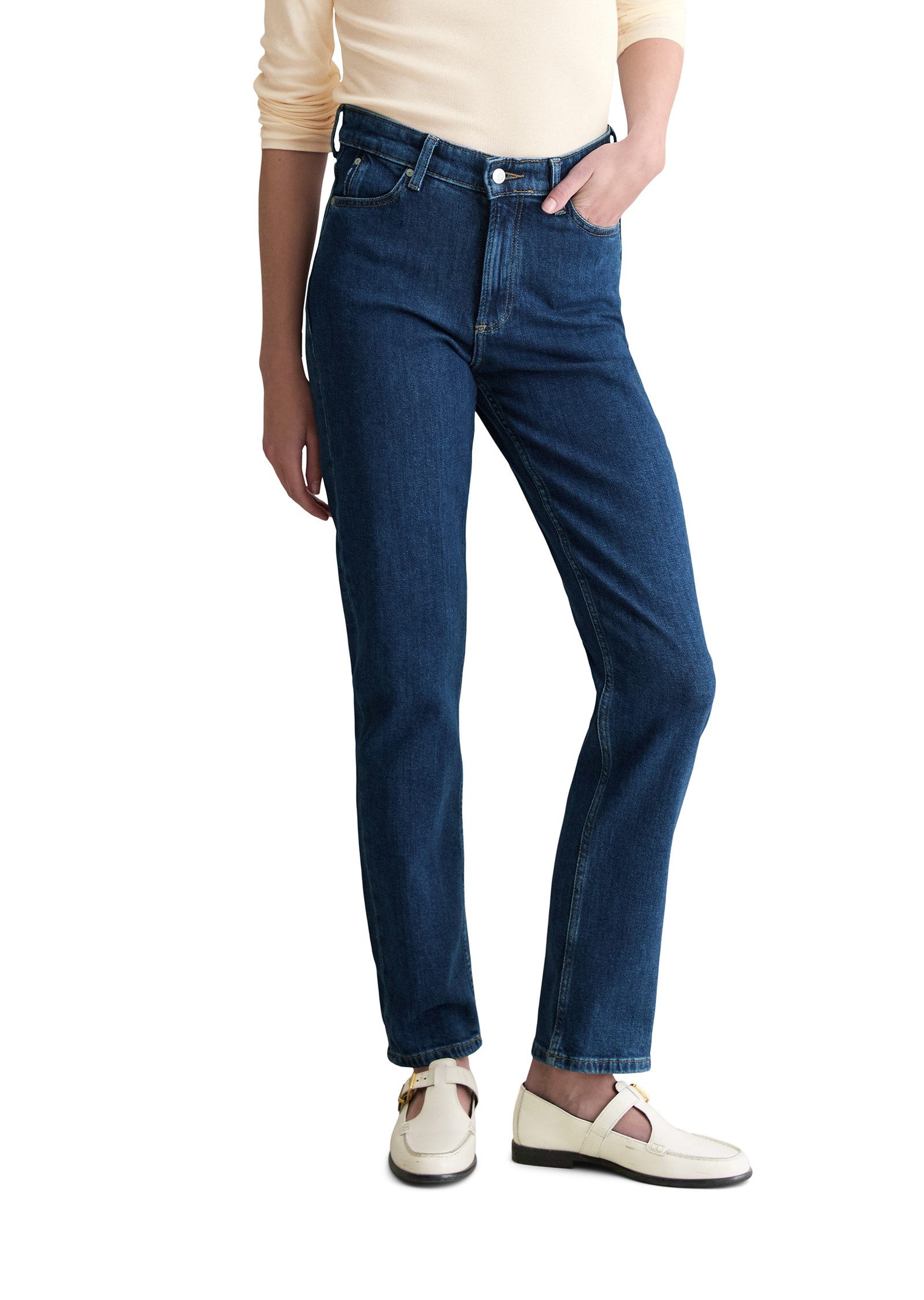 Regular-fit-Jeans aus weichem Organic-Cotton-Lyocell-Stretch