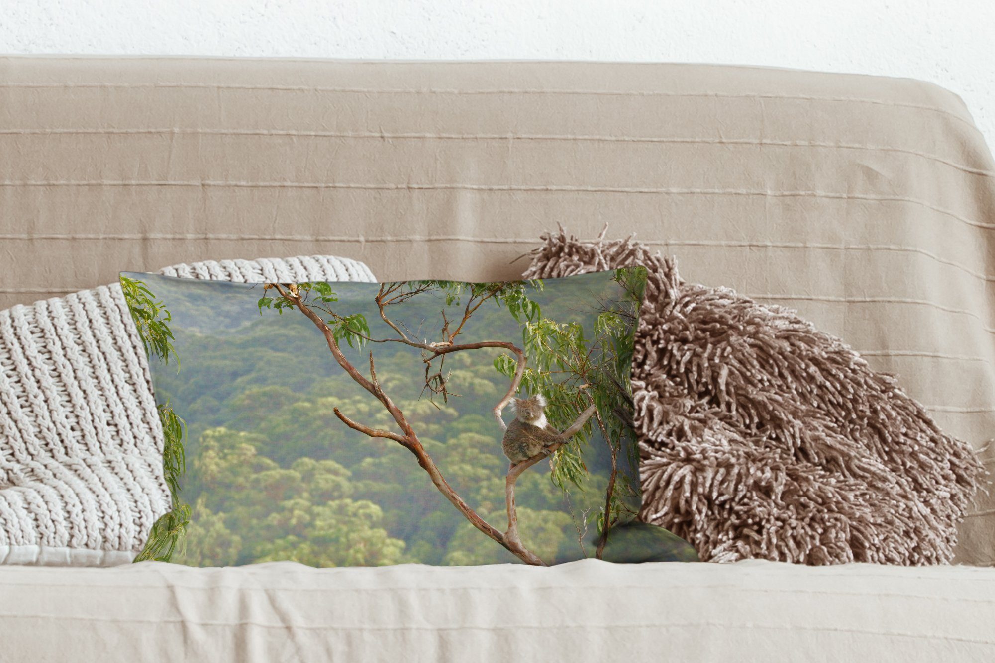 MuchoWow Dekokissen Koala Wald Füllung, Australien, einem Dekoration, in Wohzimmer Zierkissen, Schlafzimmer Baum auf Dekokissen im mit