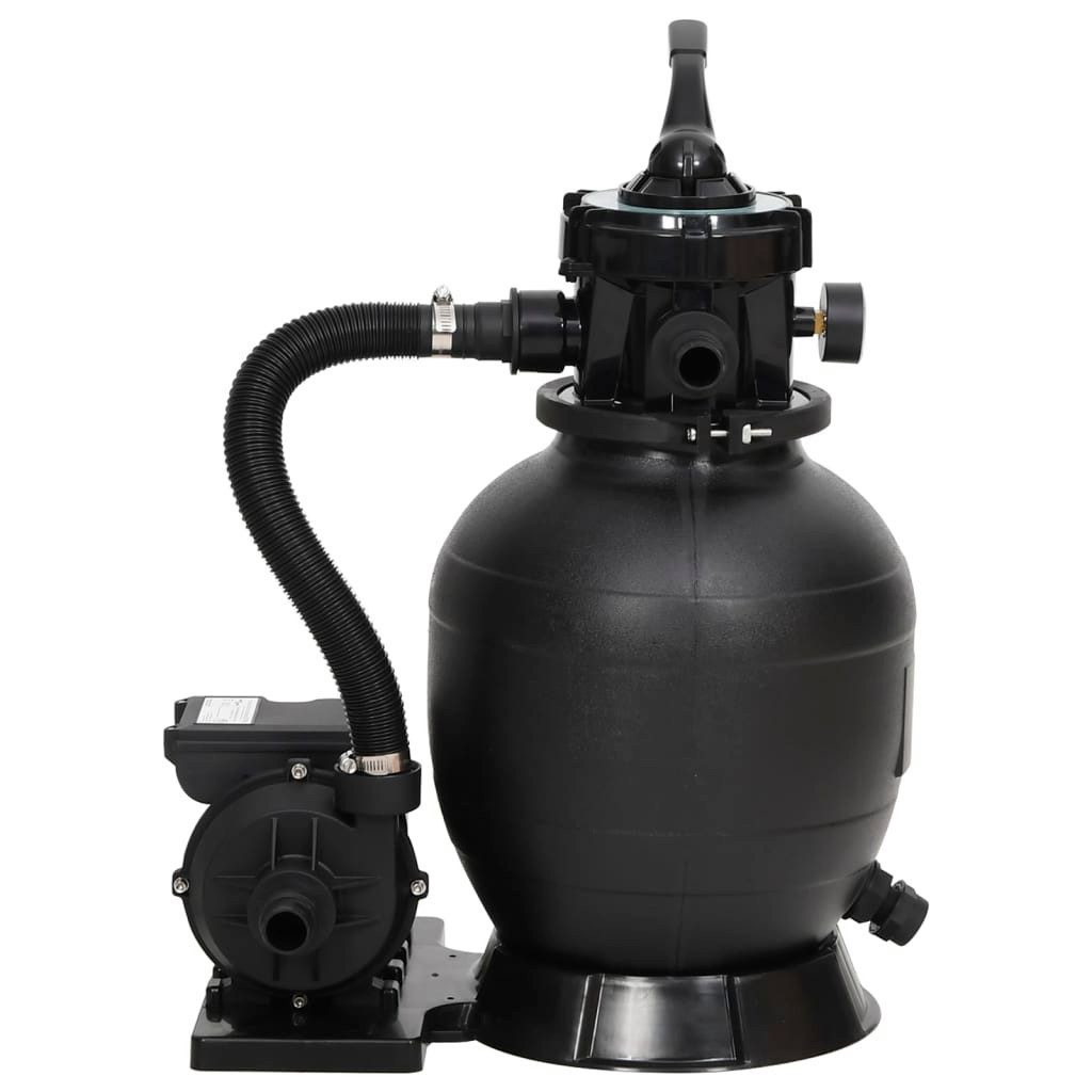 vidaXL Sandfilteranlage, Pool-Sandfilter mit 6-Wege-Ventil Schwarz