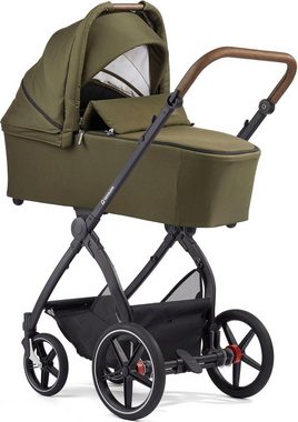 Gesslein Kombi-Kinderwagen FX4 Soft+ mit Aufsatz Style, moos/tabak, mit Babywanne C3 und Babyschalenadapter