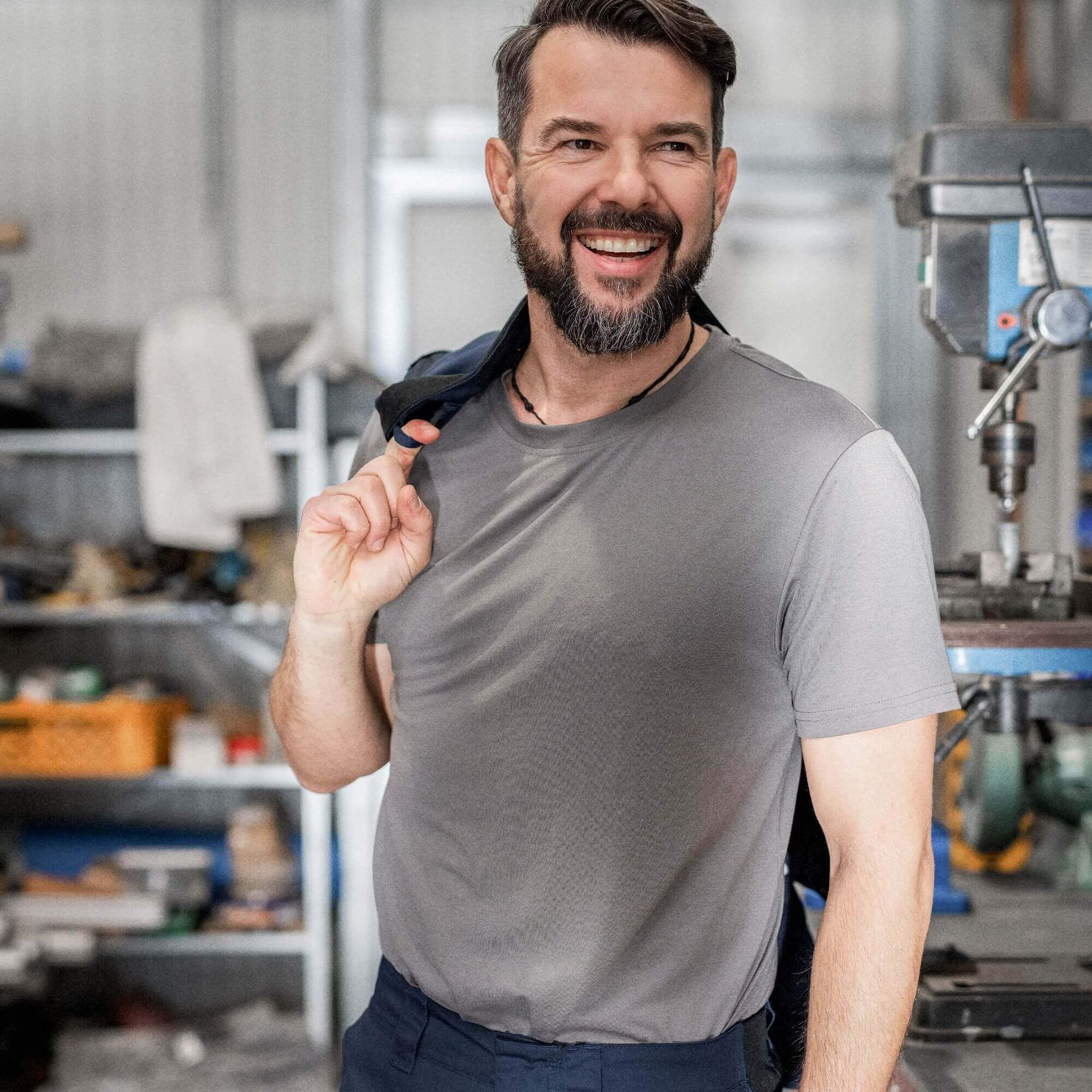 Qualitex Workwear T-Shirt T Shirts Herren – Basic T Shirt – Funktionsshirt, Arbeit & Freizeit (1-tlg) Arbeits T-Shirt Herren, atmungsaktiv, feuchtigkeitsregulierend, robust